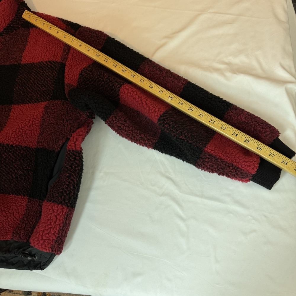 American Eagle Buffalo Plaid‎ Jacket Women's XS Popover Sweater Winter Christmas - Picture 11 of 12